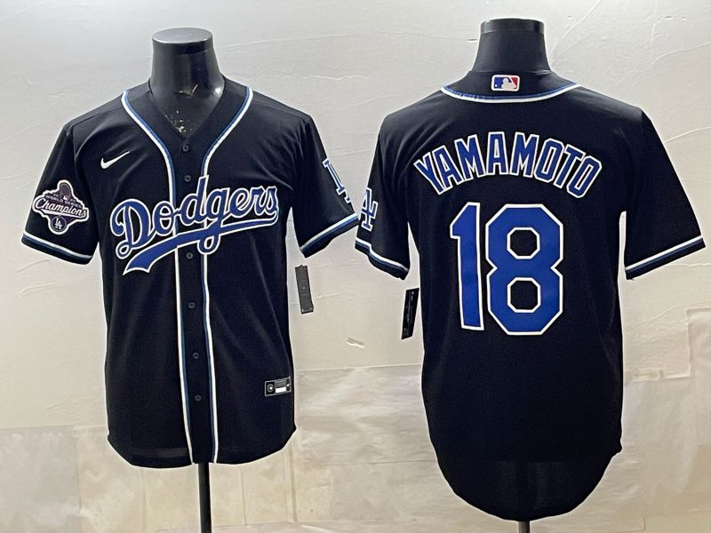 Men 2026 Nike Los Angeles Dodgers #18 Yamamoto Black Game MLB Jersey 034->los angeles dodgers->MLB Jersey
